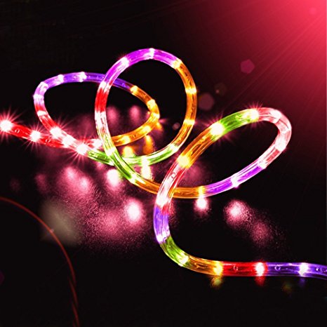 100 LEDs Solar Rope String Lights,KINGCOO Waterproof 39ft/12M Copper Wire Outdoor Tube Fairy String Lights for Christmas Garden Yard Path Fence Tree Backyard (Multi)