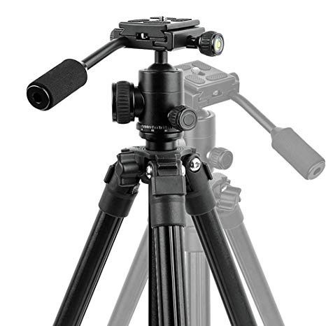 GWNNSH Compact Camera Tripod, Portable DSLR Projector Stand with Quick Release Plate, 360 Degree Ball Head and flip Leg Lock for Travel and Work