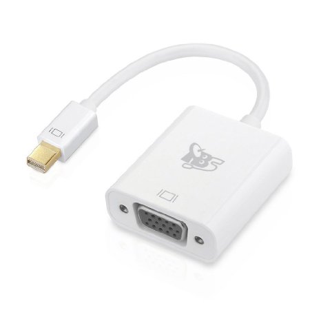 TBS2233 HD Mini Displayportthunderbolt Port Compatible to VGA Male to Female Adapter 15cm Cable with IC in White
