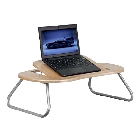 Flash Furniture NAN-JN-2779-GG Angle Adjustable Laptop Computer Table with Dark Natural Top