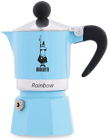 Bialetti 5041 Rainbow Espresso Maker, Light Blue