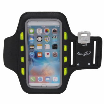 OemGod LED Armband for iPhone 6 Plus 6s, 5s 5c Samsung S4, S3 iPod MP3 Player, Water-Resistant, Dual Slots Key Pocket Card Holder, 3 LED Modes Safeguard Sporting in the Dark, S.O.S. Emergency Signal