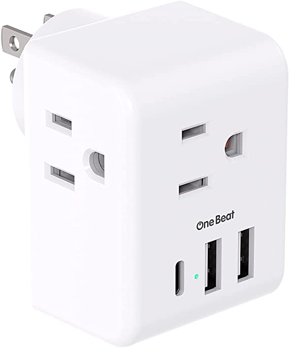 Multi Plug Outlet Extender with USB Outlets, Power Strip Non Surge Protector Electric Outlet Splitter with 3 USB Wall Charger (1 USB C), Multiple Outlet Expander for Cruise, Dorm, Travel, Home, Office