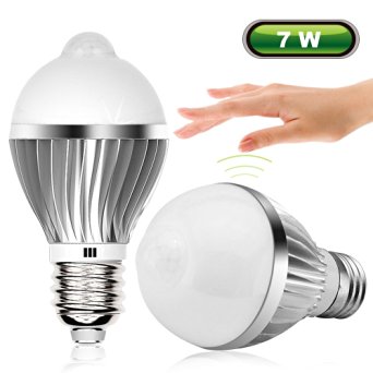 iRainy E27 7w PIR Infrared Sensor Motion Light Bulb, Warm White