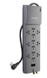 Belkin 12 Outlet HomeOffice Surge Protector with PhoneEthernetCoaxial Protection and Extended Cord 4156 Joules