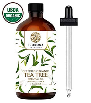Florona Organic Essential Oil, 4 Oz USDA Certified Organic (Tea Tree, 4 Oz)