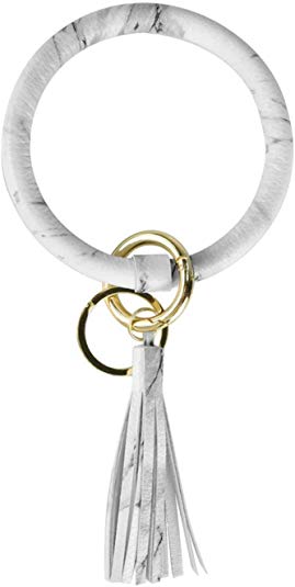 AVERYN Wristlet Keychain Bracelet, Key Ring Bracelet, Bangle Keyring Tassel Ring Circle Key Ring Leather Key Chain for Women