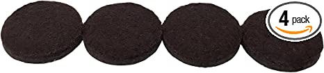 Shepherd Hardware 9868 3-Inch Heavy Duty Self-Adhesive Felt Furniture Pads, 4-Pack, Brown