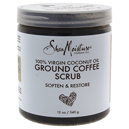 Shea Moisture 100% Virgin Coconut Body Oil for Unisex, Coffee Scrub, 12 Ounce