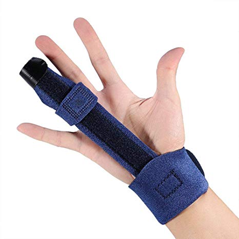 Finger Splint for Arthritis, Broken Finger,Trigger Finger, Mallet Finger - Adjustable Fixing Belt with Built-in Aluminium - Thumb Finger Brace Fits Middle Index Ring All Fingers (Blue)