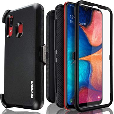 Samsung Galaxy A20 / A30 / A50 Case, COVRWARE [Tri Series] with Built-in [Screen Protector] Heavy Duty Full-Body Triple Layers Protective Armor Holster Case, Black