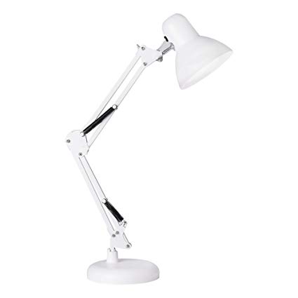 Newhouse Lighting NHDK-WR-WH Wright Modern LED Architect Desk Lamp, Swing Arm, Dimmable Office Light, White
