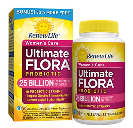 Ultimate Flora Women's Care Probiotic Supplement Vegetable Capsules - Bonus Pack - 40 caps