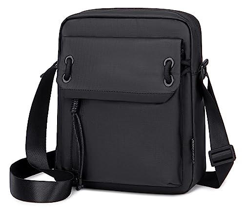 Arctic Hunter Messenger Bag for Men,Stylish Mens Crossbody Bag Side Bag Shoulder Bag Padded Bag with 10.9" iPad Compartment Adjustable Shoulder Strap and 3 Pockets Anti-Theft Sling Bag for Office College Travel Business, Black