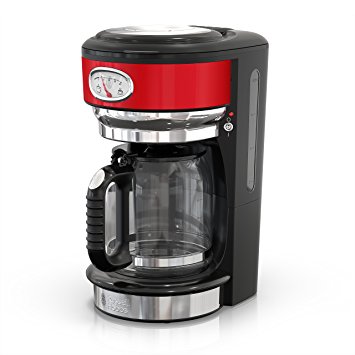 Russell Hobbs Retro Style 8-Cup* Coffeemaker, Red & Stainless Steel, CM3100RDR