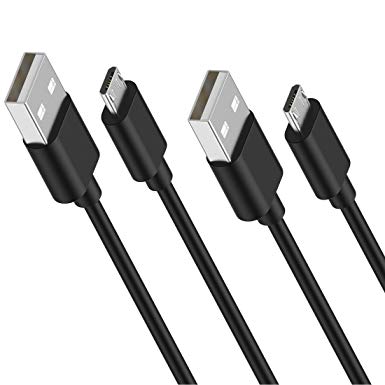 HOUPU [2-Pack 6ft] Micro USB Cable, Fast Charger & Sync Cord Compatible with Android, Kindle, Samsung Galaxy S7 Edge/ S7/ S6 Edge/ S6, Note 5/4/ 2, HTC, LG G4, BlackBerry, Motorola, Sony - Black