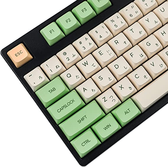 YMDK Retro ZDA PBT Cute Japanese Keycaps Similar to XDA Keycap Dye Sub for MX Split Keyboard 104 87 GK61 Melody 96 KBD75 ID80 GK64 Tada68（Only Keycap）(Retro Japanese kit 3.0)