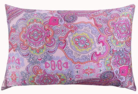 Silk Pillowcase for Hair and Skin with Hidden Zipper Chinese Pastel Water Colors Print Standard/Queen (pattern 8)