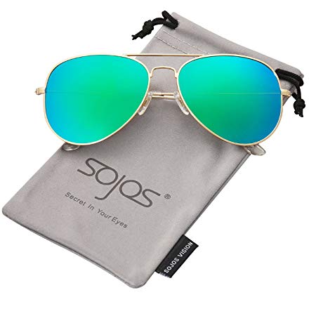 SOJOS Classic Aviator Polarized Sunglasses Mirrored UV400 Lens SJ1054