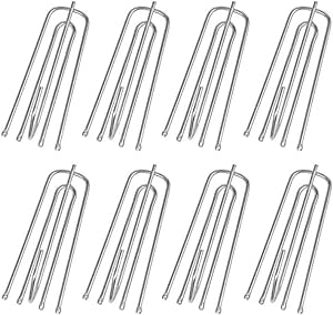 30 Pack 2.7inch Stainless Steel Curtain Pleater Tape Hooks 4 Prongs Pinch Pleat Hook Clip 4 End Hooks