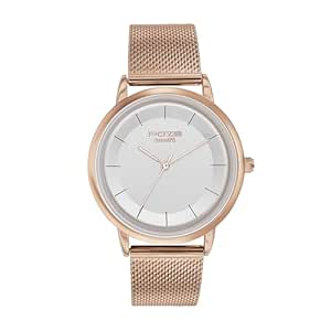 Sonata Poze Quartz Analog White Dial Mesh Strap Watch for Women-SP80062WM01W