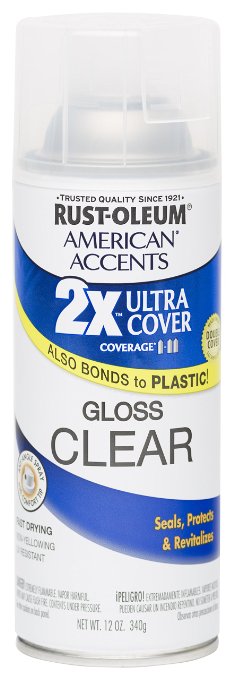 Rust Oleum 280702 American Accents Ultra Cover 2X Spray Paint Gloss Clear 12-Ounce