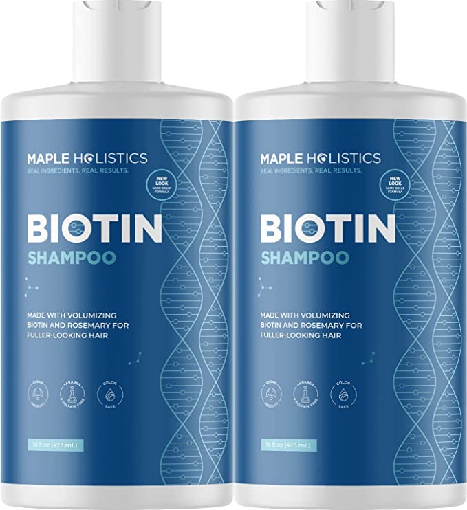 Volumizing Biotin Shampoo for Thinning Hair - Thin Hair Shampoo with Rosemary Keratin and Essential Oils for Hair Care - Vegan Sulfate Free Shampoo for Damaged Dry Hair Paraben and Cruelty Free 2 Pack