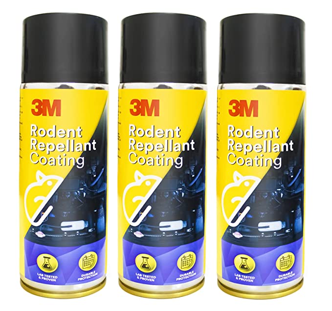 3M Rodent Repellent Coating, Rat Repellent Spray, Prevents Rat Bites in Engine Parts and Wires, Highly Effective, Leak-Free, Easy-to-Spray, Bitter Taste, No Kill-only Repels (Each 250g, Pack of 3)