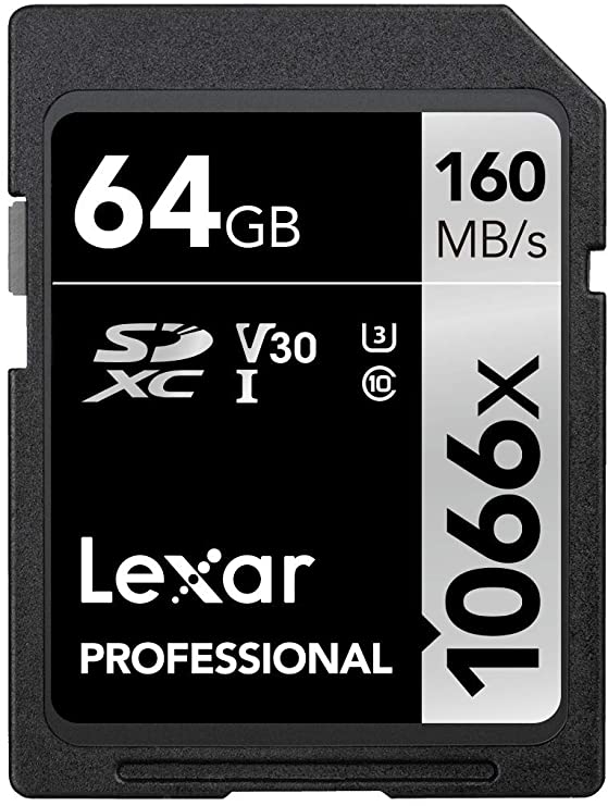 Lexar Professional 1066x 64GB SDXC UHS-I Card Silver Series, Up to 160MB/s Read, for DSLR and Mirrorless Cameras (LSD1066064G-BNNNU)