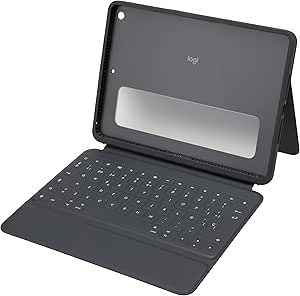 Logitech Rugged Folio for iPad (7th, 8th, & 9th generation) Protective Keyboard Case, QWERTY Italian Layout - Graphite