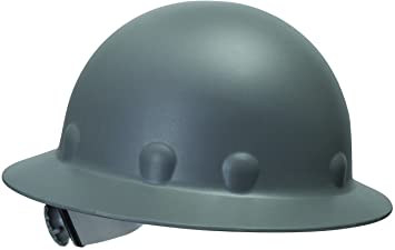 Fibre-Metal by Honeywell P1ARW09A000 Roughneck Full Brim Hard Hat with Strip-Proof and Crack-Proof Ratchet Headgear, Gray