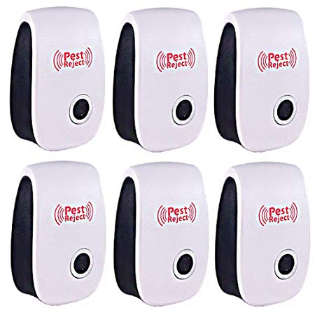 DBlosp Ultrasonic Pest Repeller -2018-6 PACK Mouse Repeller Pest Control Electronic Plug In Mosquito Repellent for Mice,Bedbug,Spider,Roach,Ant,Fly,Flea,Moth Insects indoor