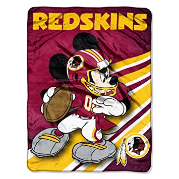 NFL Washington Redskins Mickey Mouse Ultra Plush Micro Super Soft Raschel Throw Blanket