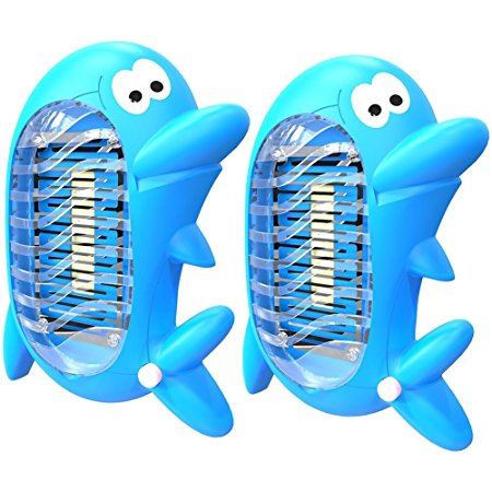 WILDJUE Bug Zapper Electronic Insect Killer [2 Pack] Electronic Plug Mosquito Killer Lamp,Eliminates Most Flying Pests! Night Lamp(Blue)