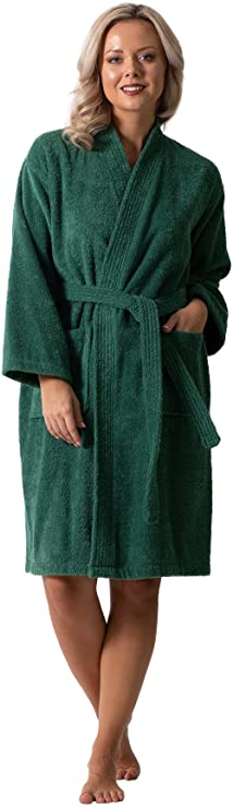 Luxurious Turkish Cotton Kimono Collar Super-Soft Terry Absorbent Bathrobes for Women