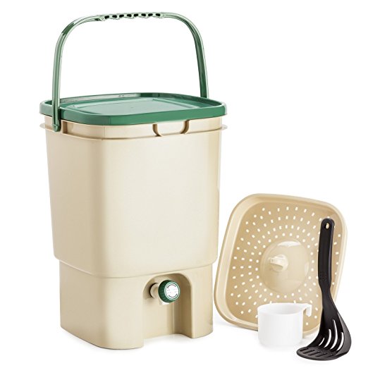 Chef's Star 5 Gallon Air Tight Indoor Bokashi Bucket Kitchen Compost Kit