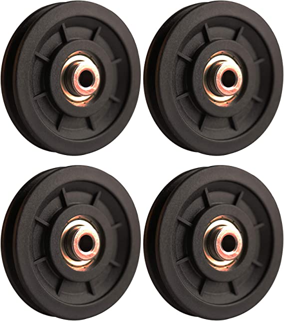 LFJ 90mm/3.5" Nylon Bearing Pulley Wheel Replace for Gym Equipment Part Cable Merchine