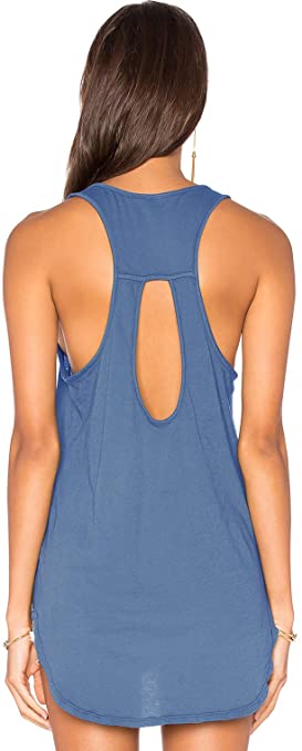 Muzniuer Women's Backless Long Tank Backless Yoga Shirts Workout Shirts Cover up Long Tank Summer Casual T Shirts