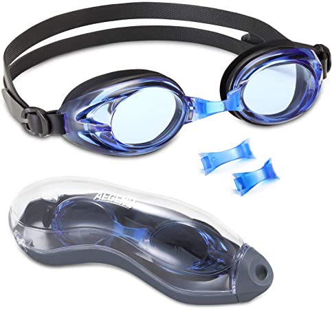 Aegend Swim Goggles 3 Sizes Nose Pieces Clear Vision Anti-Fog Men Women Adult