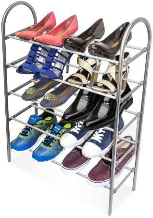 Sorbus® Shoe Rack Organizer Storage – 5 Levels for Shoes – Holds up to 15 Pairs of Shoes –Easy to Assemble – No Tools Required