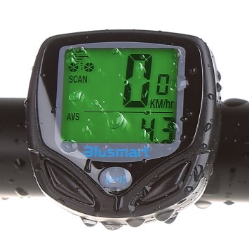 Blusmart Wireless Waterproof LCD Bike Computer Odometer Speedometer with Multi Function and LCD Backlight