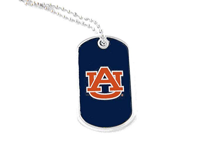 Auburn Tigers Domed Dog Tag Necklace Charm - NCAA