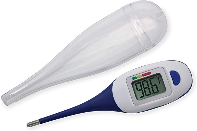 Apex Large Face LCD Fast Read Digital Thermometer for Adults and Children - Instant Read Thermometer for Fever Detection with Quick 5 Second Read Time
