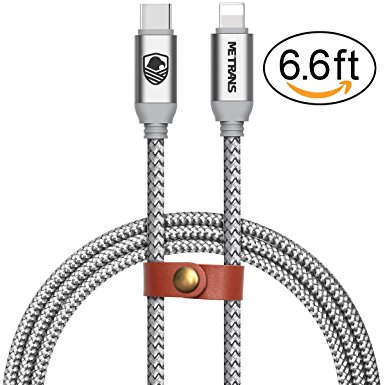 USB C to Lightning Cable, Metrans 3FT 2Pack [Upgrade] USB 2.0 Type C to Lightning Sync &Data Cable for iPhone iPad Connect to Macbook and other Type-C Devices (3.3ft/1m) (2 Pack, Silver)