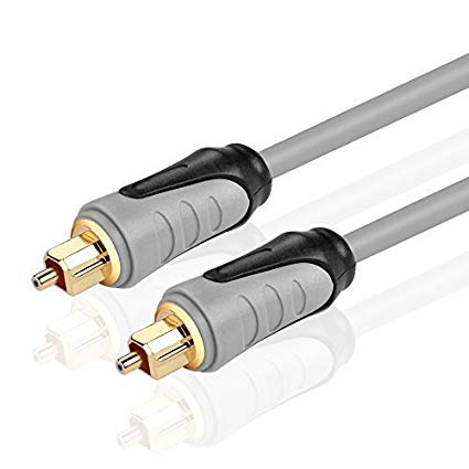 TNP Gold Plated Toslink Digital Optical Audio Cable (10 Feet) Home Theater Fiber Optic Toslink Male to Male Gold Plated Optical Cables