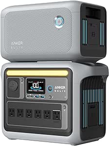 Anker SOLIX C1000 Portable Power Station and BP1000 Expansion Battery, 1800W Solar Generator, Full Charge in 58 Min, 2112Wh LiFePO4 Battery for Outdoor Camping and Home Backup (Optional Solar Panel)