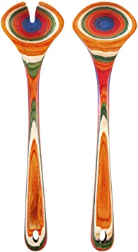 Totally Bamboo Baltique Marrakesh Collection Wooden Salad Serving Utensil Set, 11-3/4" Long, One Pair