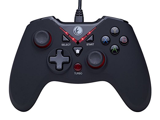 IFYOO V-one Wired Gaming Controller USB Gamepad For PC(Windows XP/7/8/10) & PlayStation 3 & Android & Steam - [Black&Red]