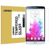 LG G3 Screen Protector AOMIDI Tempered Glass Screen Protector for LG G3 03MM Thickness 25D Round Edge High Definition 9H Hardness CLEAR 1 Pack
