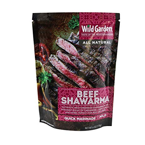 Wild Garden Ready-To-Go Gourmet Beef Shawarma Marinade (6 Pack), 100% All Natural, No Additives, No Preservatives, Bold, Flavorful, Perfect for Chicken, Beef, Fish, Kabobs, Grilling!